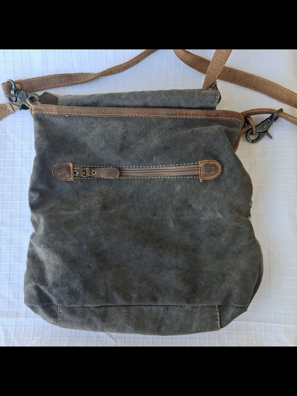 Myra Bag Boho Print Cotton Leather Cow Hide Shoulder Crossbody Bag Purse